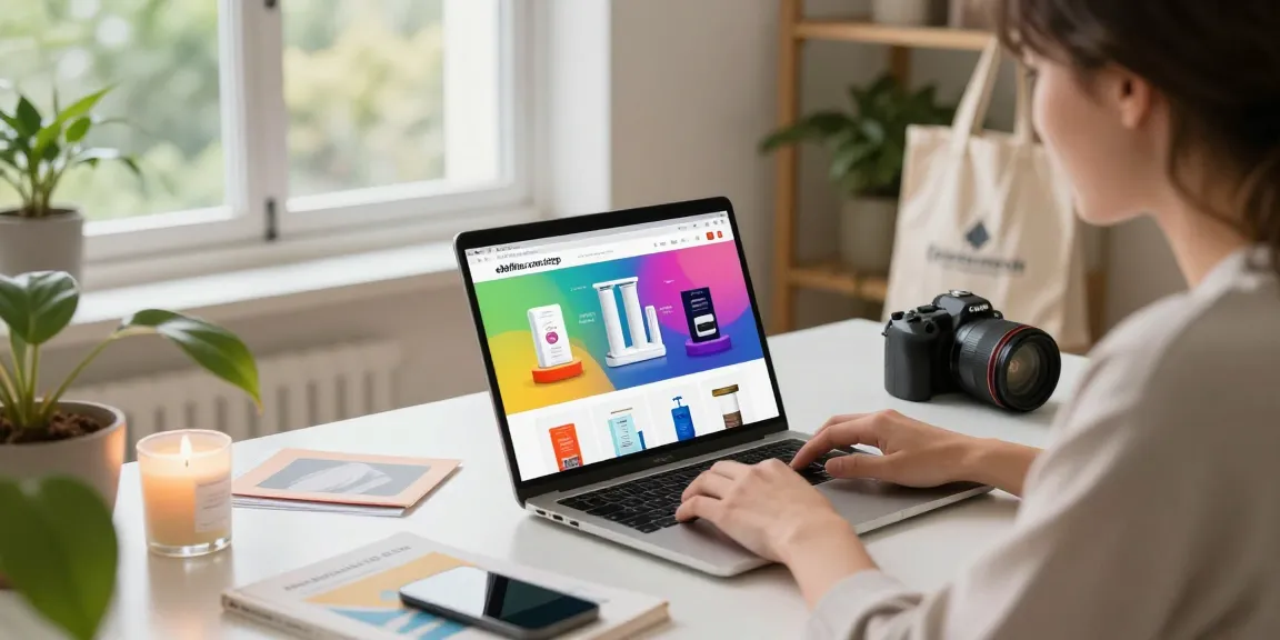Browse eco-friendly products sourcing from https://www.ebbfilter.com/shop, showcasing vibrant packaging and a stylish home office setup.