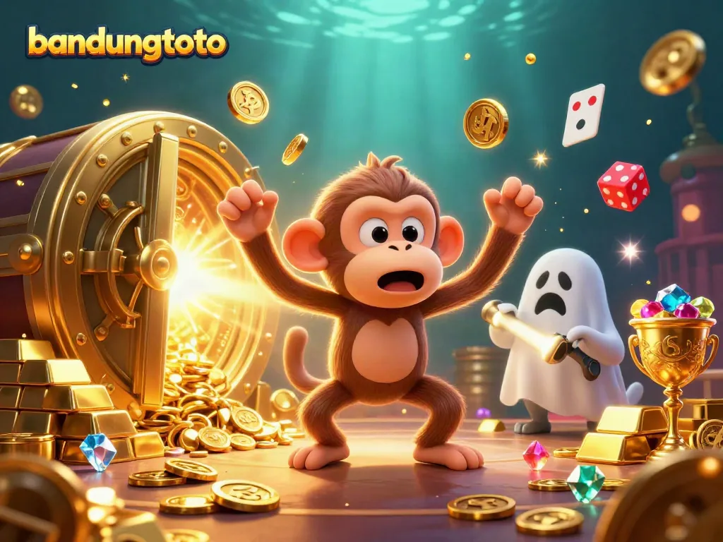 Experience thrilling gaming with bandungtoto in this vibrant casino scene featuring playful elements.