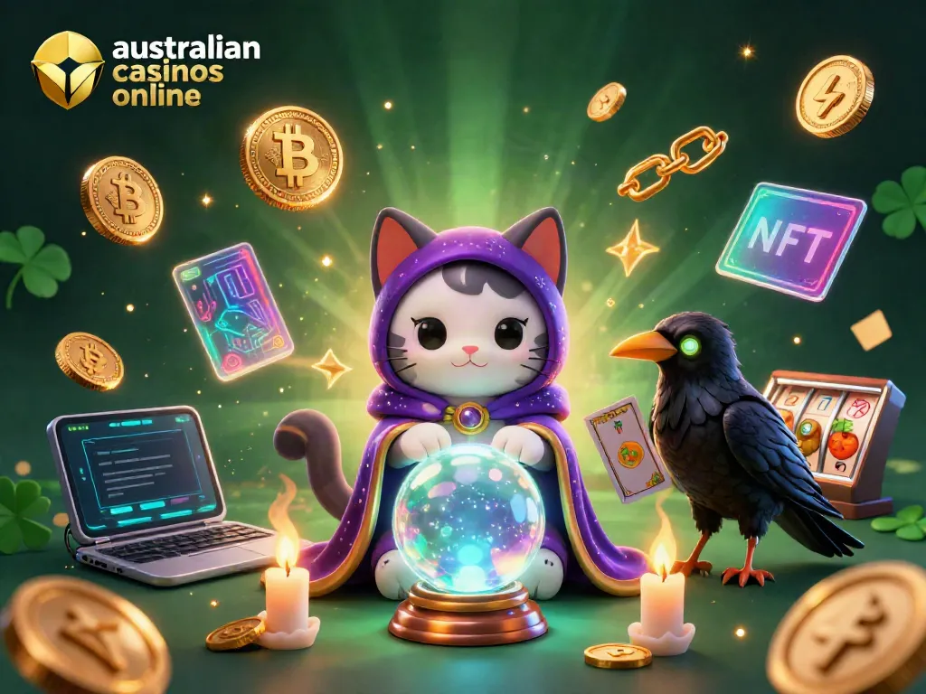 Engage with top australian casinos online showcasing 3D mystical characters and vibrant casino elements.