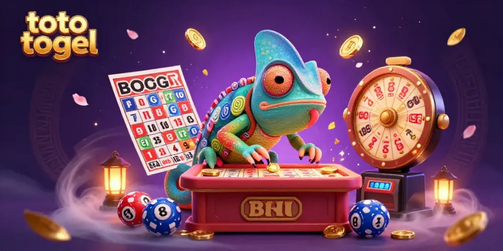 Engage in thrilling bingo and lottery games with the vibrant toto togel scene featuring a colorful setup.