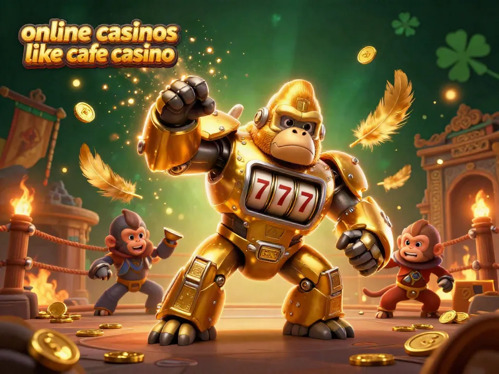 Experience thrilling action at online casinos like cafe casino with engaging gameplay in a vibrant digital illustration.
