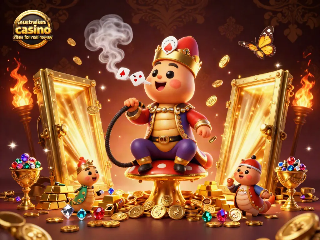 Experience dynamic gameplay action at australian casino sites for real money with vivid characters and gold elements.