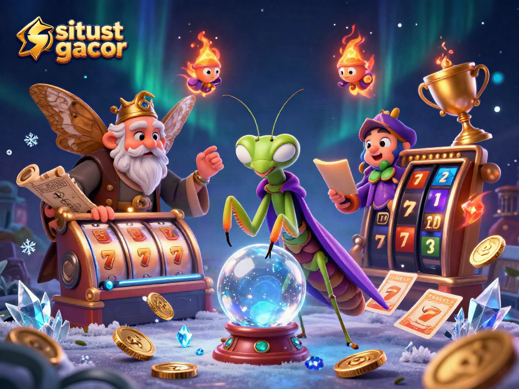 Play on situs slot gacor with a mystical fortune teller and exciting spinning slots.