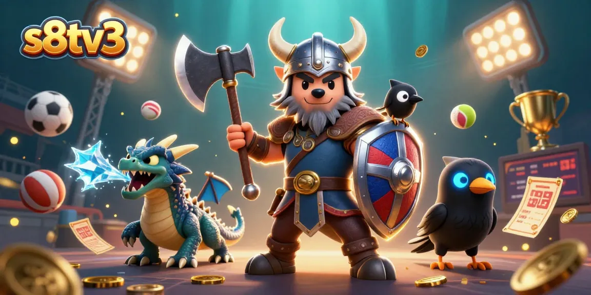 Engage in thrilling online sports betting with s8tv3 as a Viking wolf warrior leads the action.