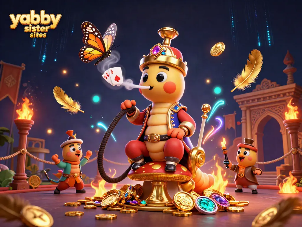Experience the thrill of yabby sister sites with vibrant casino elements and exciting game symbols.