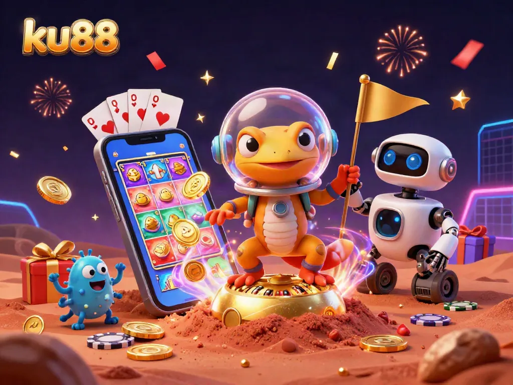 Experience the vibrant casino world of ku88 with cosmic elements and thrilling action.