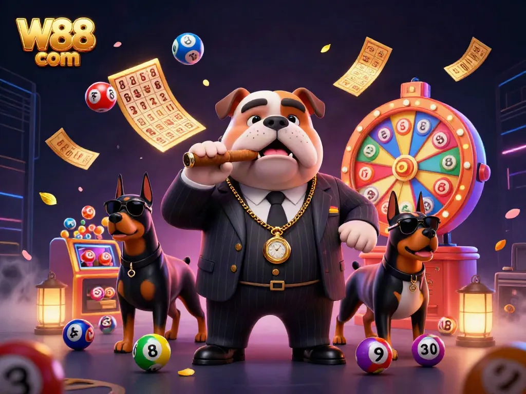Experience the excitement at W88 com with engaging lottery action and rich casino elements in a vibrant scene.
