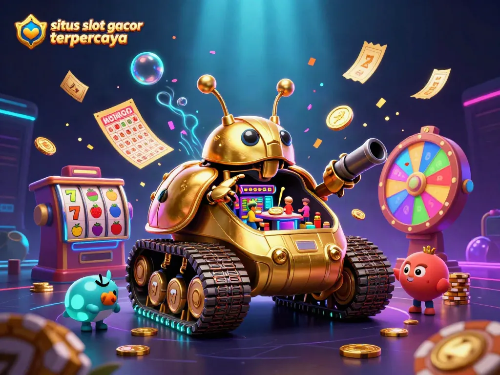 Experience thrilling gameplay with situs slot gacor terpercaya featuring exciting slots, confetti, and vibrant casino elements.