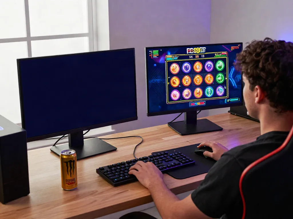 Player enjoying Slot MAHJONGJP88 gaming experience at vibrant setup.