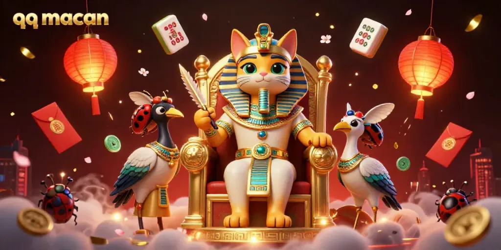 Experience the thrilling ambiance of qq macan as you immerse in a vibrant 3D casino scene rich with action.