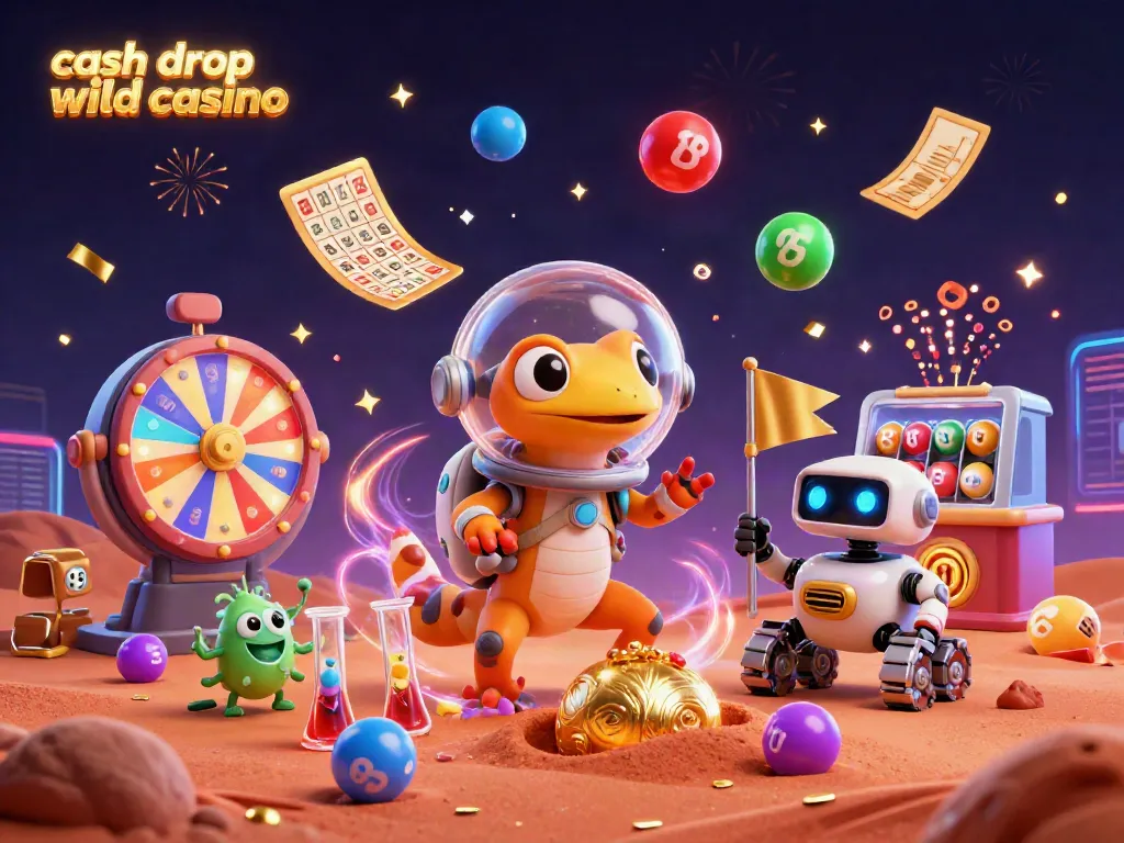 Experience the excitement of the cash drop code wild casino with a Martian gecko discovering hidden treasures!