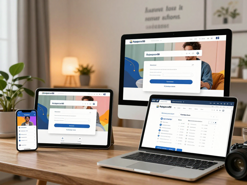 Engaging user accessing https://springshall.org/renting/ interface on various devices for a seamless experience.