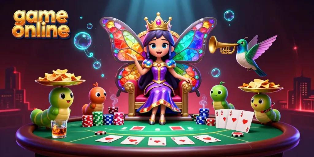 Engage in thrilling game online with vibrant casino elements in a whimsical 3D scene.