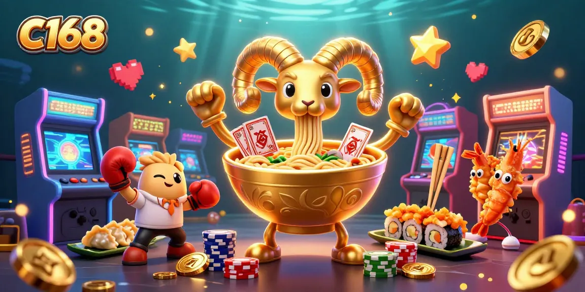 C168 creates excitement with a giant ramen bowl dealer and colorful gaming elements